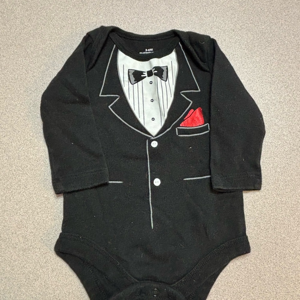 Black Tuxedo Baby Onesie